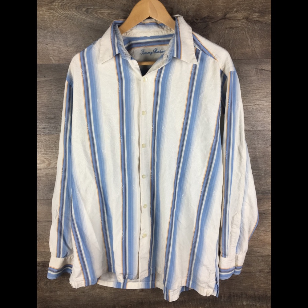 Tommy Bahama men’s silk long sleeve front button